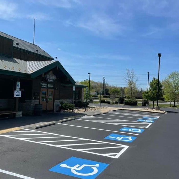 Handicap space parking markings