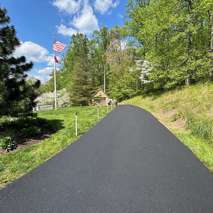 Driveway recently recoated